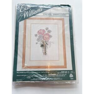 Vintage Elsa Williams Wild Roses Crewel Embroidery New but Open Package